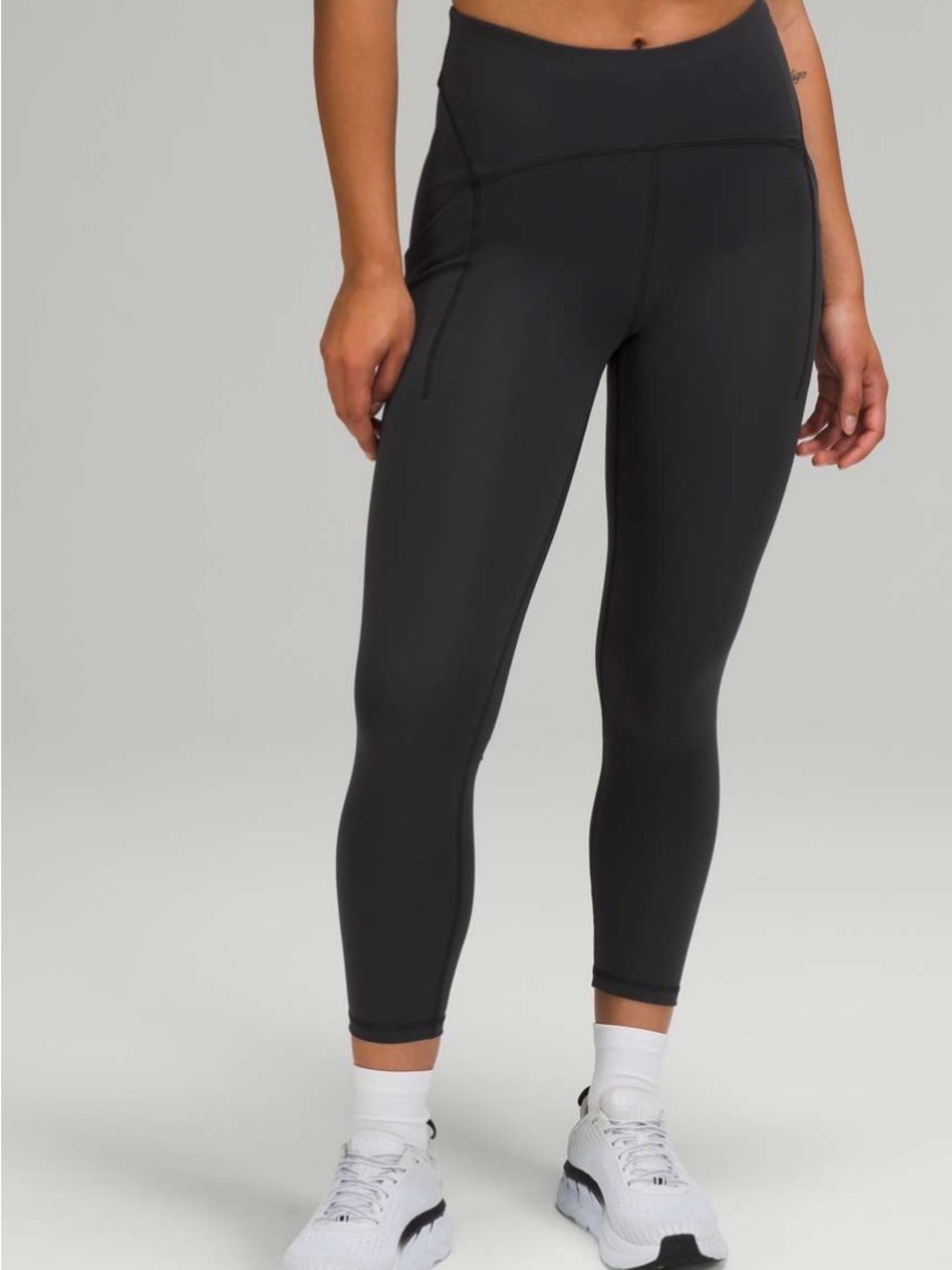 Lululemon Power Thru High-Rise Black Performance Crop Leggings 23”